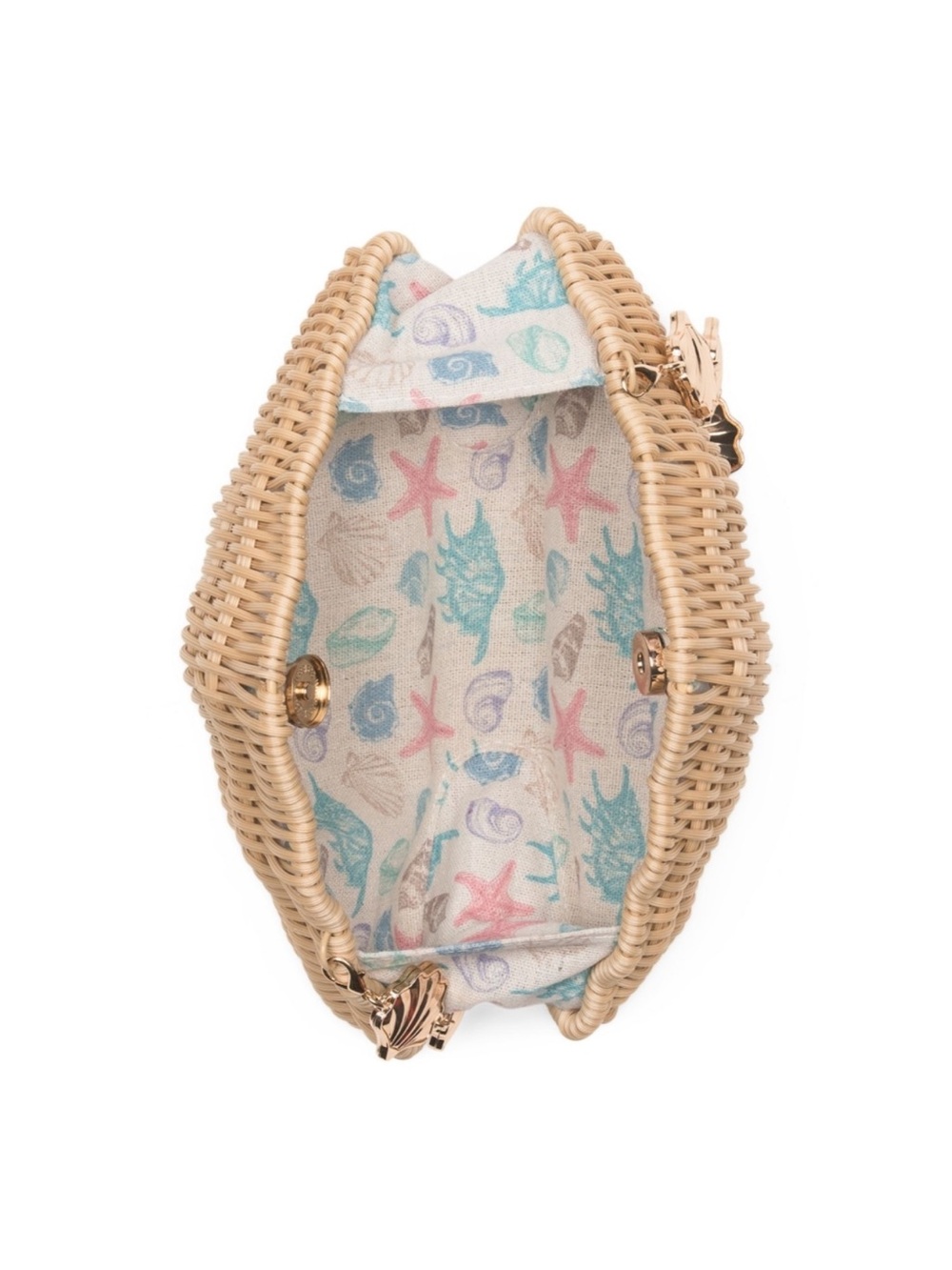 Haute Hippie | Woven SeaShell-Shaped Shoulder Bag in Natural NEW - Picture 3 of 7